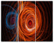 Brown Abstract Fractal Circles, Abstract Triptych Canvas Print, 36x28, 3 Panels