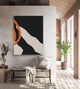 60x40" Minimal white black Wall Art Large Modern Painting Minimal white decor