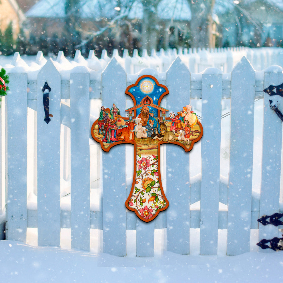 Nativity Wooden Cross