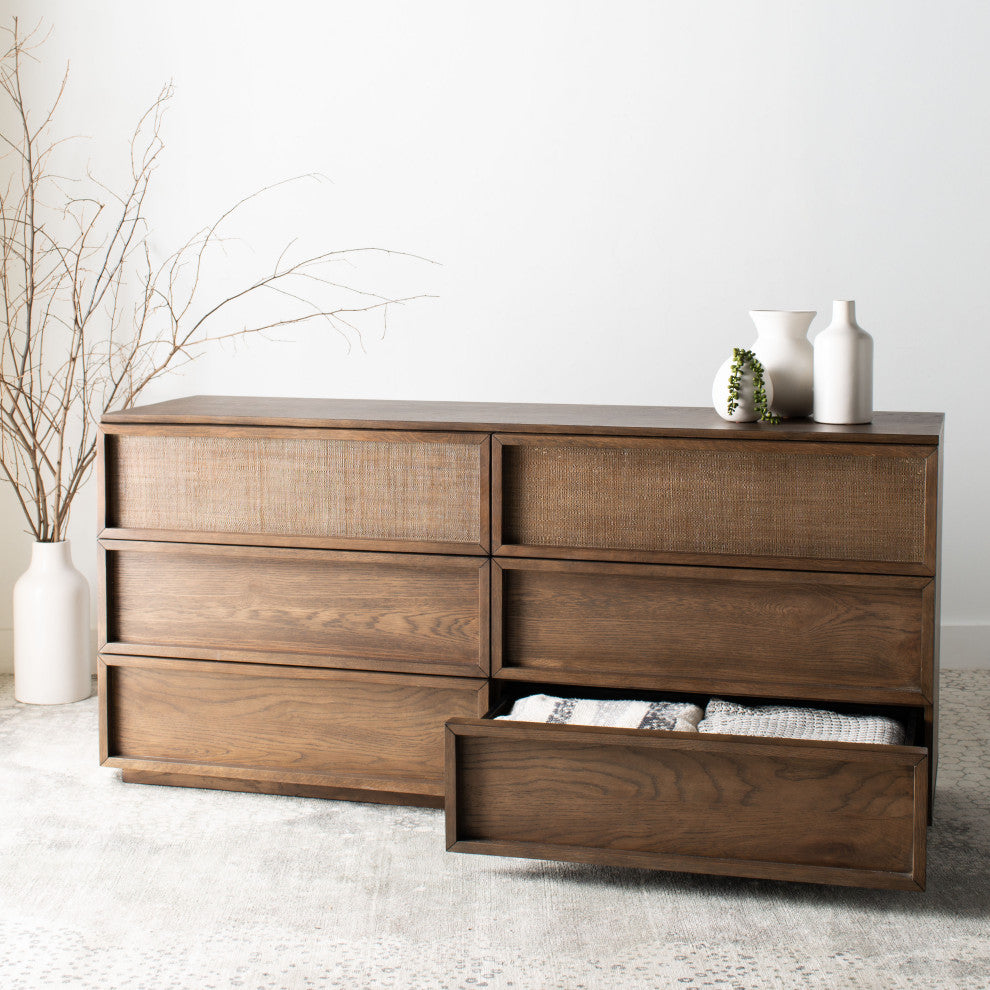 Safavieh Couture Zeus 6 Drawer Wood Dresser, Natural