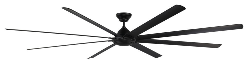 Hydra 120" Indoor/Outdoor 8-Blade Smart Ceiling Fan, Matte Black, 3500K Light