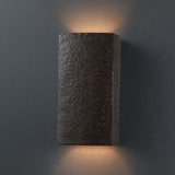 Ambiance, Small Rectangle, Open Top & Bottom Wall Sconce, E26, Incandescent, Hammered Iron