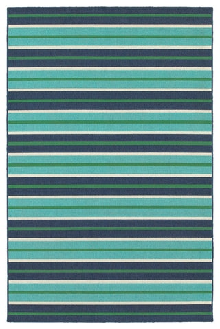 Oriental Weavers Meridian Blue/Green Stripe Indoor/Outdoor Rug 7'10"X10'10"