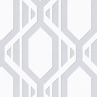 Shades, Damask Geometric Graphic White, Gray Wallpaper Roll