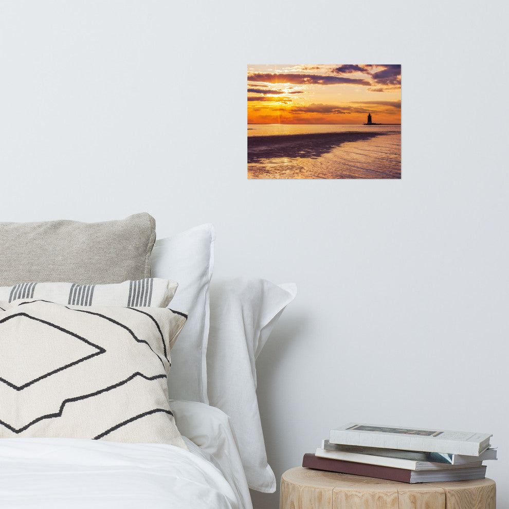 Cape Henlopen Sunset Landscape Photo, Unframed Coastal Wall Art Paper Prints, 12" X 16"