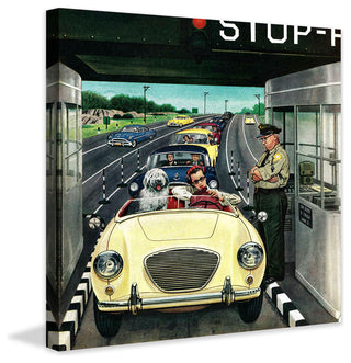 "Stop and Pay Toll" Painting Print on Canvas by Stevan Dohanos