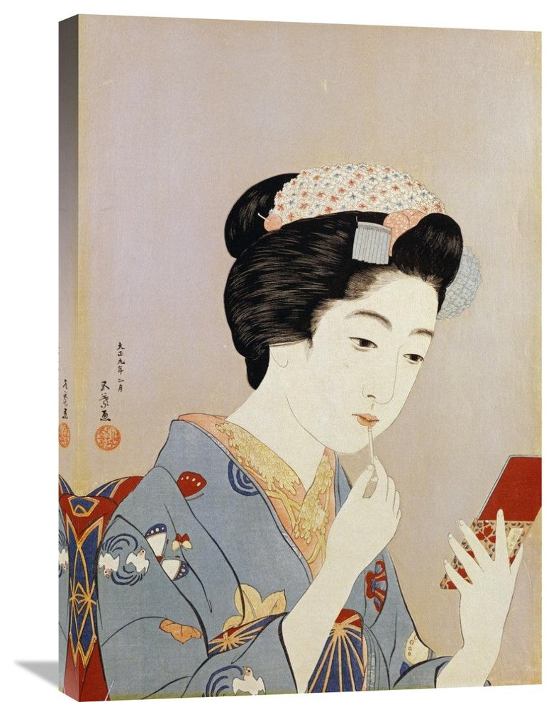"A Maiko Applying Rouge To Her Lips" Artwork, 20" x 30"