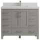 Malibu 42 Single Sink Bath Vanity in Elephant Skin Gray 2" Carrara Quartz