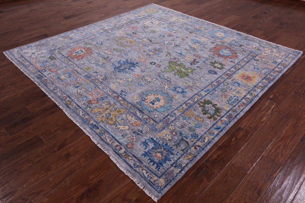 8' Square Turkish Oushak Handmade Wool Rug - Q15662