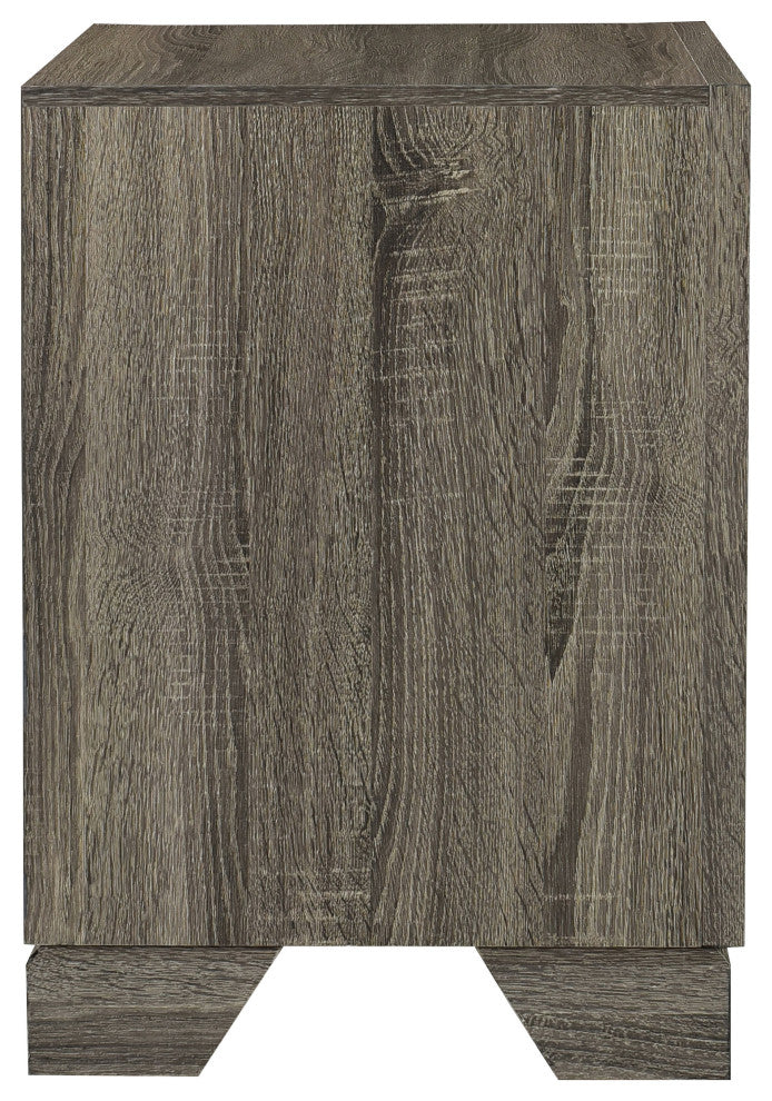 Wright 2-drawer Nightstand Bedside Table Brown Oak