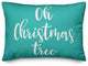 Oh Christmas Tree, Teal 14x20 Lumbar Pillow