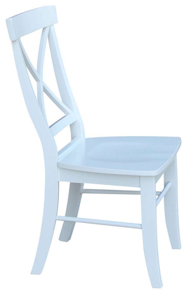 Set of Two X-Back Chairs, White