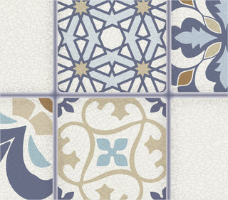 Blue Beige Tile 3D Wall Panels, Set of 10, Covers 49 Sq Ft
