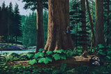 "Racoon Family" Painting Print on Wrapped Canvas