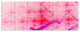 Pink Fractal Electric Lightning, Abstract Art on Canvas, 70"x28", 6 Panels