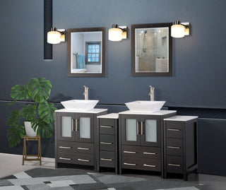 Vanity Art Bathroom Vanity Set With Sink, Espresso, 72", Standard Mirror