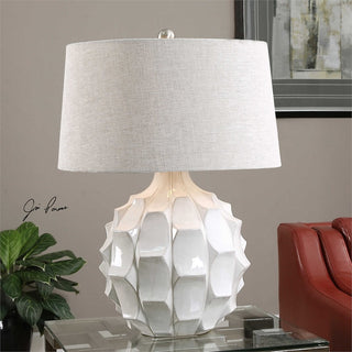 Guerina Scalloped White Lamp By Designer Jim Parsons
