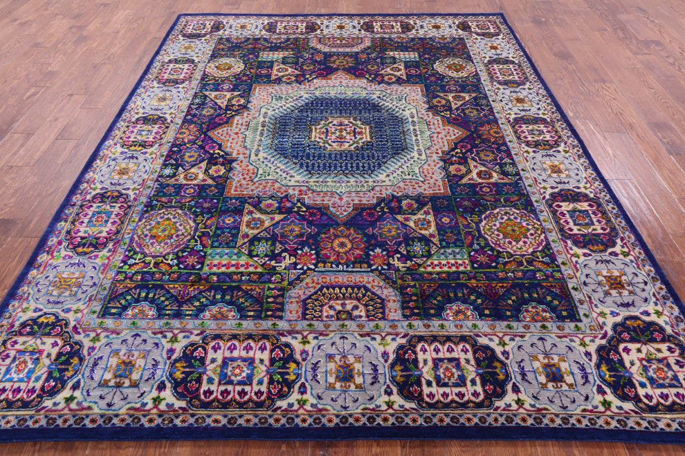 Wool & Silk Mamluk Hand Knotted Rug 7' 11" X 9' 9" - Q13718