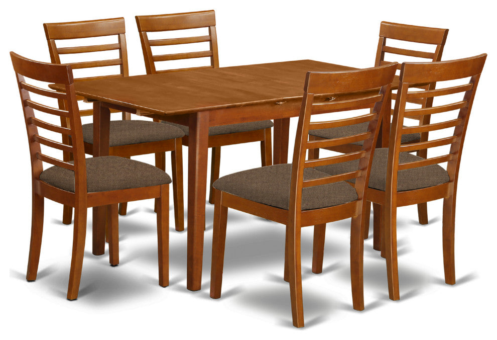 7 Pc Table And Chair Set - Table And 6 Kitchen Dining Chairs