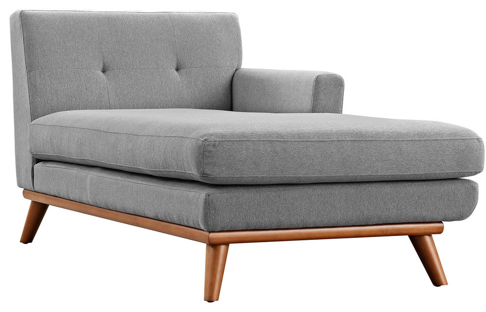 Modern Contemporary Right-Arm Chaise , Gray, Fabric