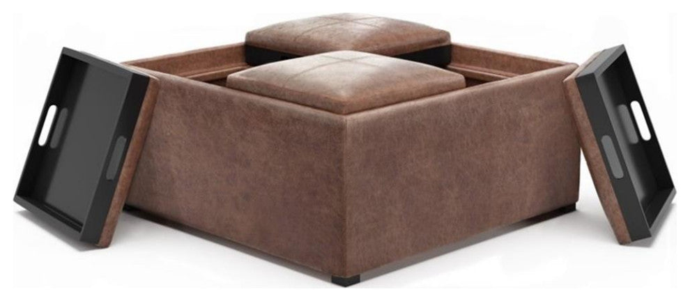 Avalon Square Coffee Table Storage Ottoman