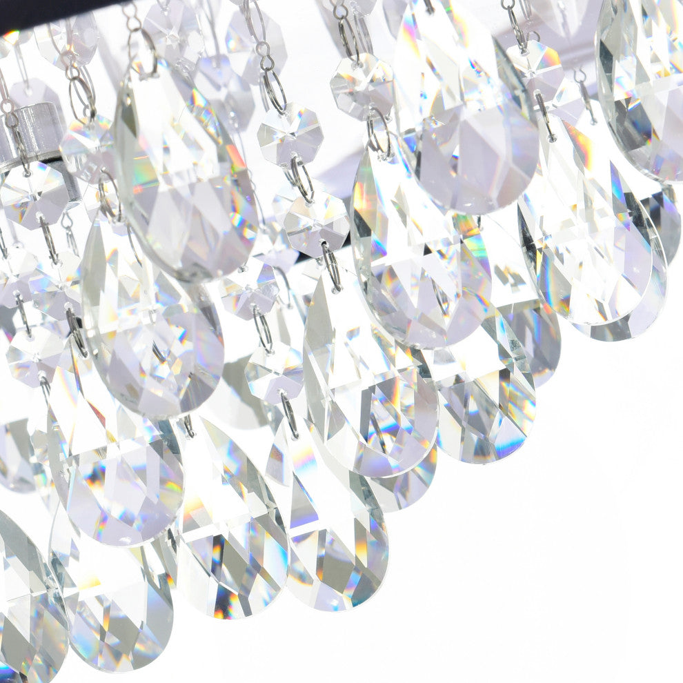 Dash Drum Shade Flush Mount, Black, 18"