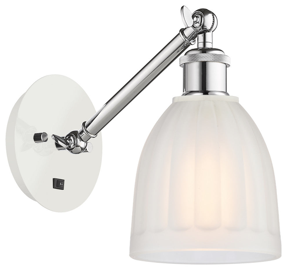 Innovations 317-1W-WPC-G441 1-Light Sconce, White and Polished Chrome