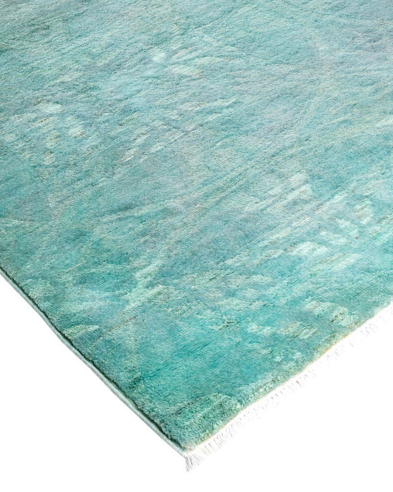 Vibrance, One-of-a-Kind Hand-Knotted Area Rug Blue, 8'2"x9'10"