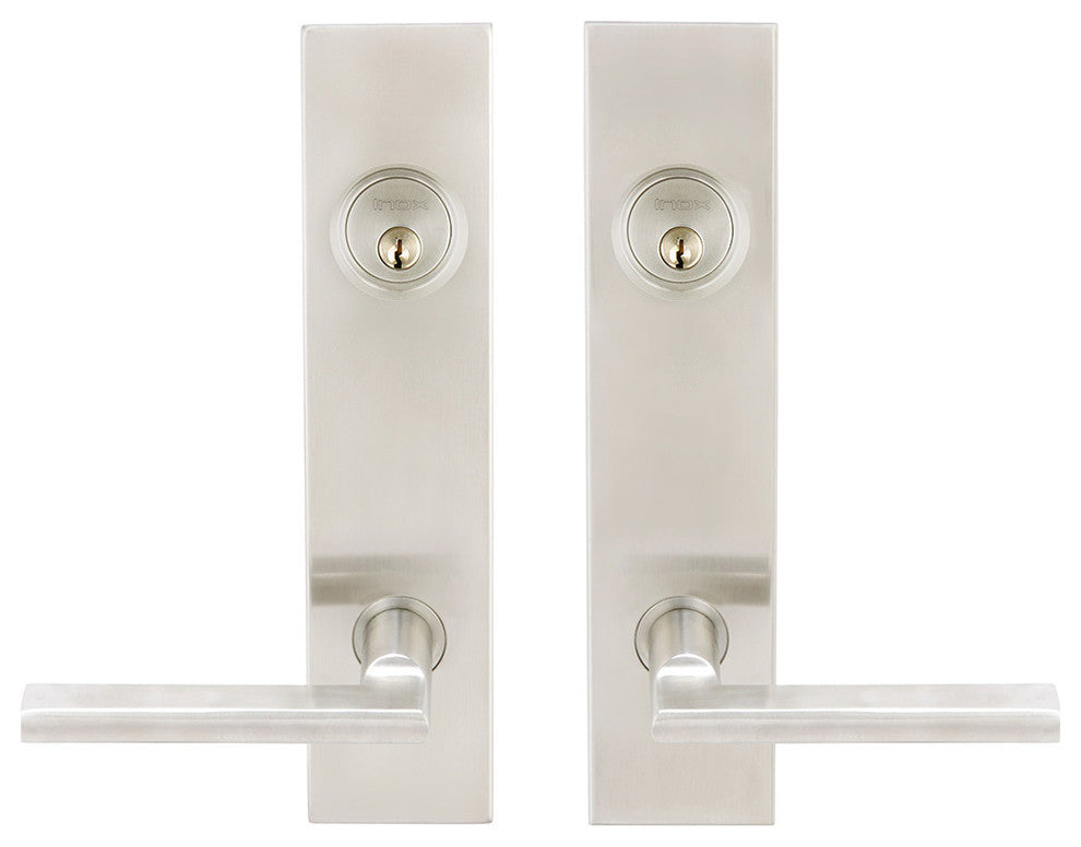 Sunrise Lever, Tubular Entry, Double Cylinder, Satin Stainless Steel