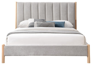 Kona Upholstered Bed, Gray, Queen