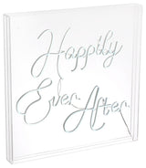 Happily Ever After 23.63" Square Acrylic Box USB Operated LED Neon Light, White
