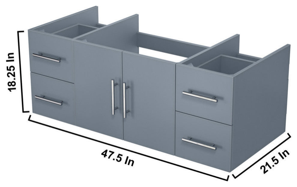 Geneva Transitional Dark Grey 48" Vanity Cabinet Only