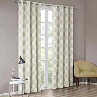 SunSmart Blakesly Ikat Blackout Window Panel, Grey, Taupe, 50"x84"