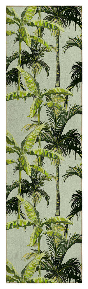 Indoor/Outdoor Tropics TC10 Aloe Machine Washable 2'3" x 7'6" Runner Rug