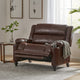 Upham Faux Leather Oversized Pushback Recliner, Dark Brown/Espresso