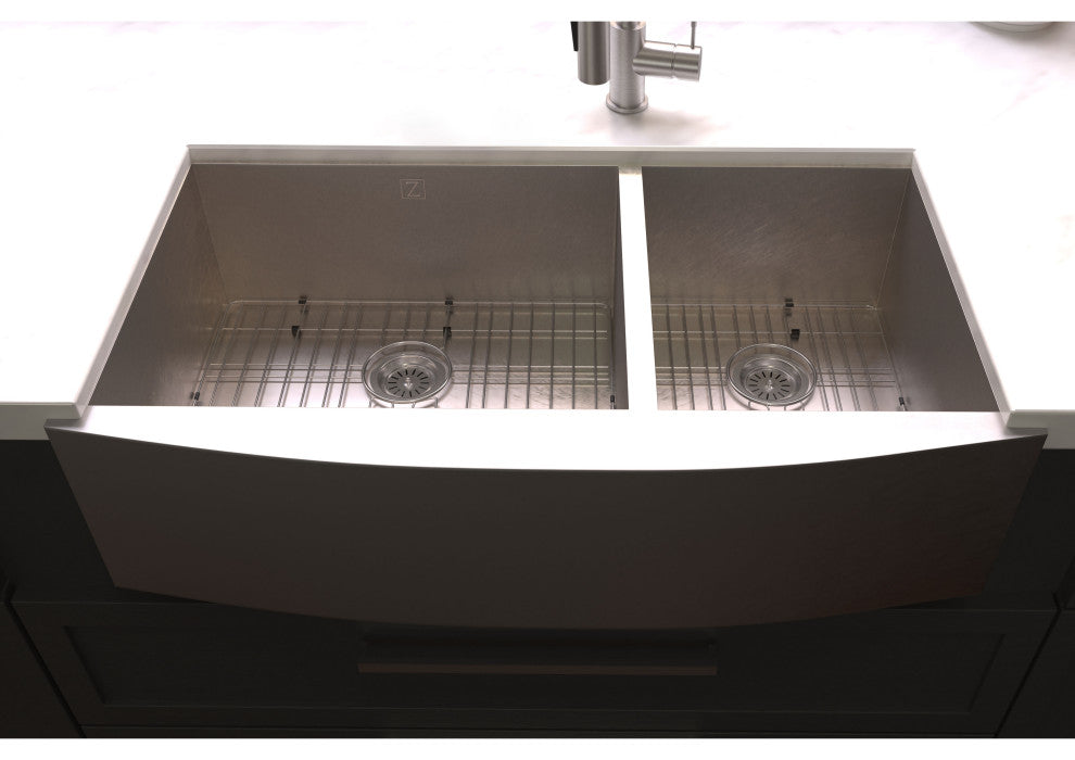 36" Courchevel Double Bowl Fingerprint Resistant Stainless Steel Kitchen Sink