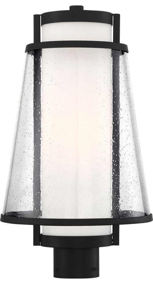 Nuvo Anau 1-Light Incandescent Matte Black Glass Wall Mount