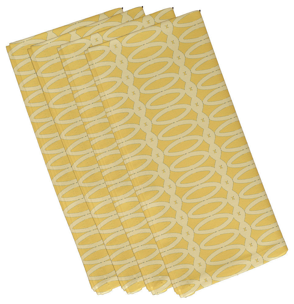 Geometric Decorative Napkin, Lemon Soft Lemon, Set of 4