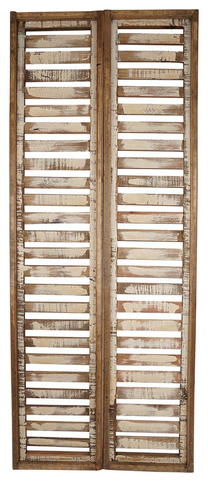 Milan Wood Shutters Farmhouse Pair 24x60", White