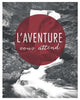 "Adventure is Out There Red French" Paper Print by Laura Marshall, 22"x26"