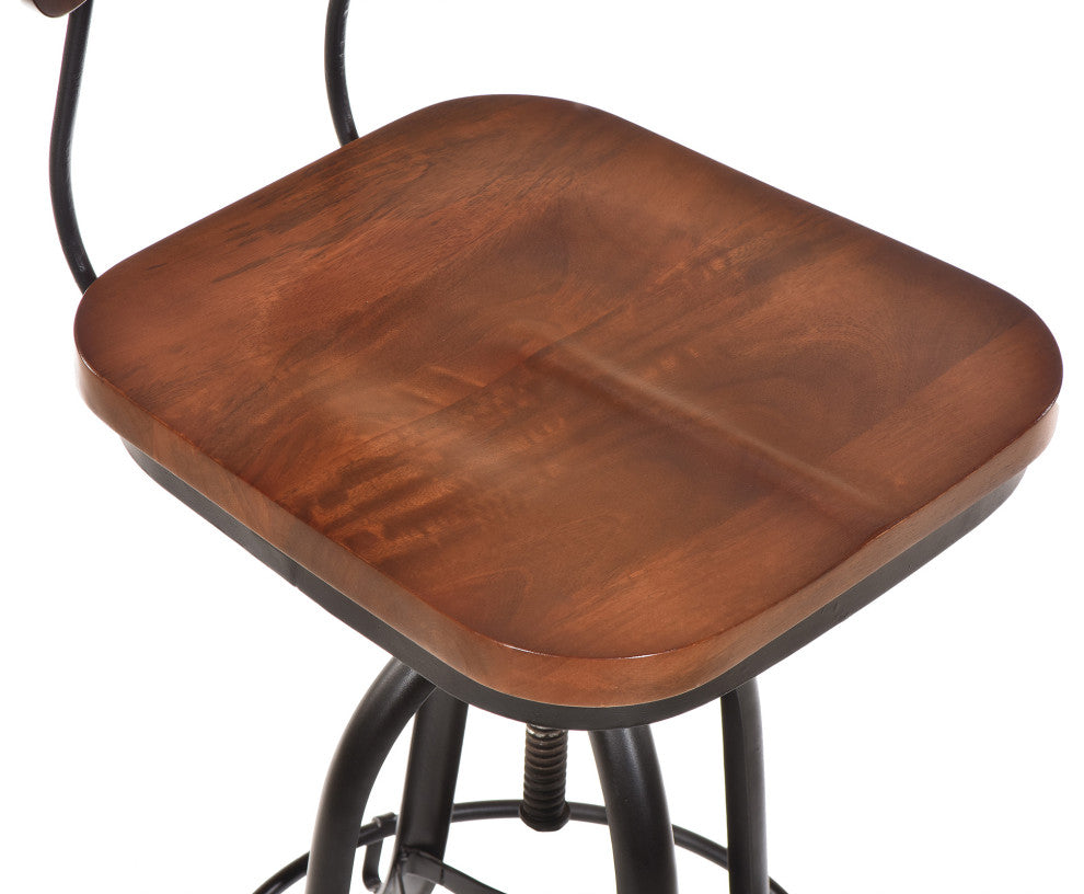 Mason Adjustable Stool, Chestnut/Black