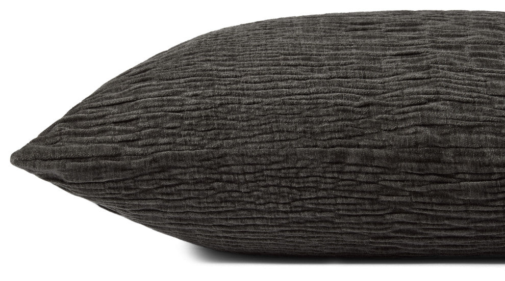 Loloi Pillow, Charcoal, 22''x22'', Cover With Down