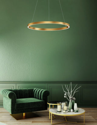 ET2 E22724 Groove 24"W LED Ring Chandelier - Black