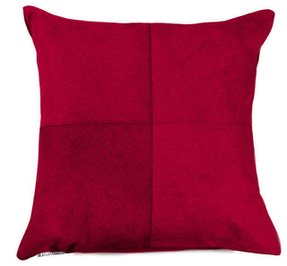 Torino Quattro Cowhide Pillow 18"x18", Wine