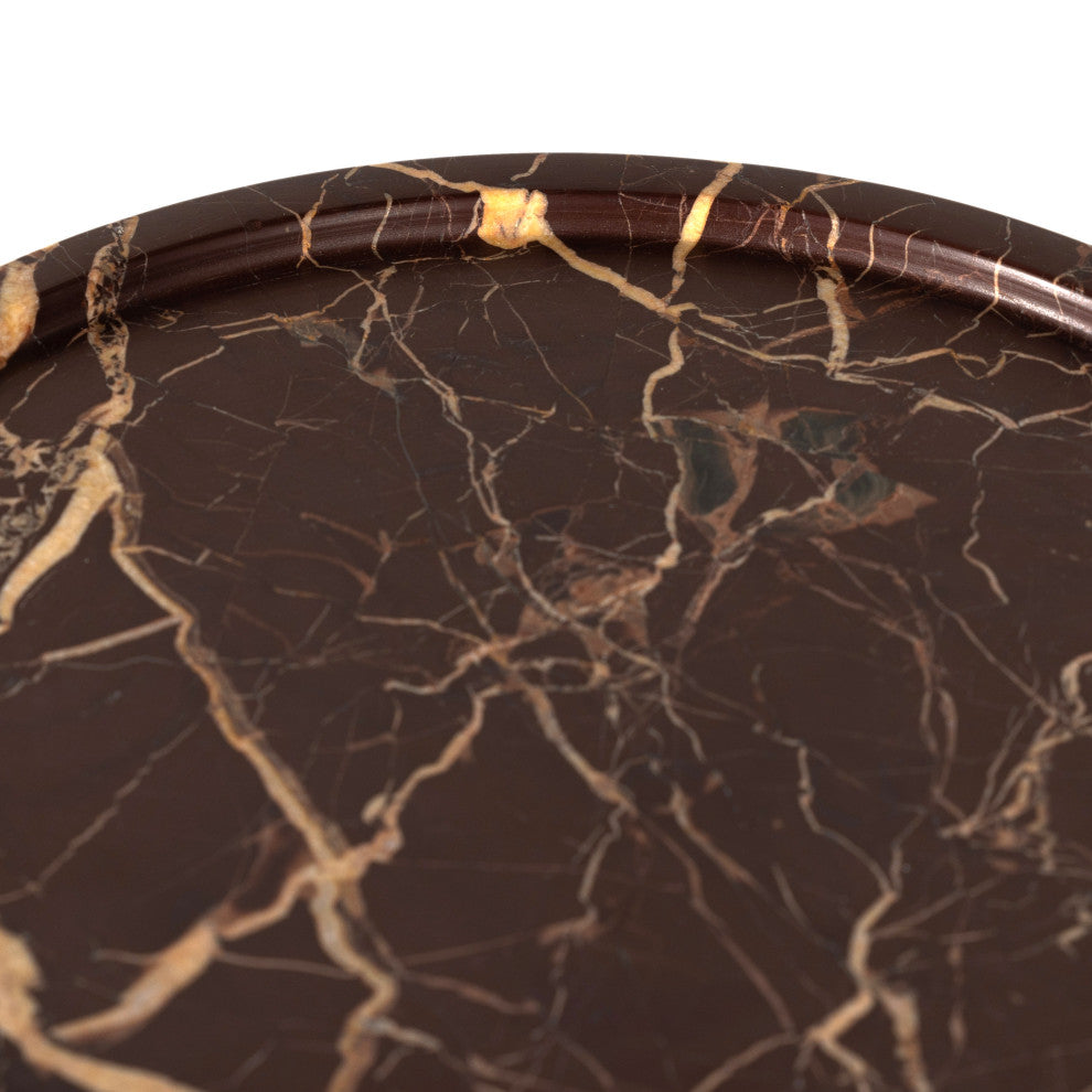 Viola Accent Table-Merlot Marble