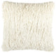 Square Ivory Shag Throw Pillow