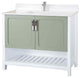 Florin Collection 42" Bathroom Vanity With Sink, Mirror, Countertop, Green