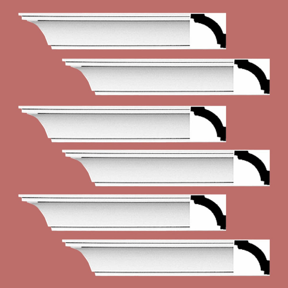 Cornice White Urethane Dover Simple Design 6 Pieces Totaling 564" Length