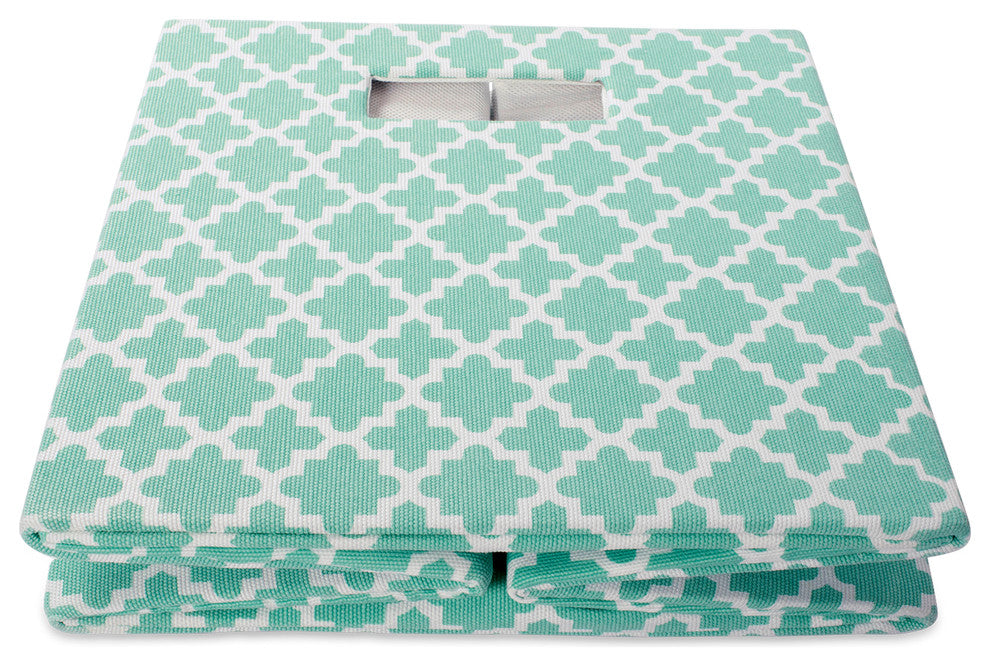 DII Polyester Cube Lattice Aqua Square 11x11x11"