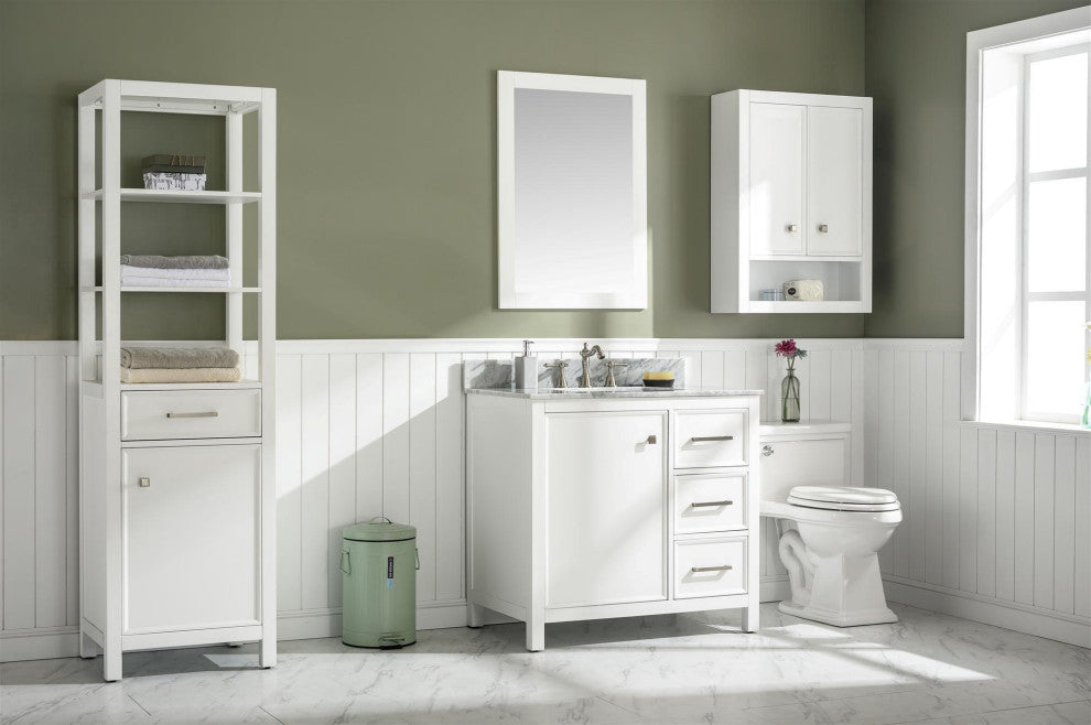 36" Single Sink Vanity Cabinet, White